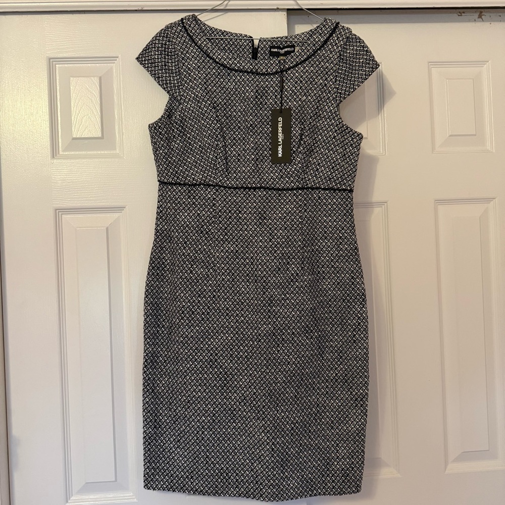 Karl Lagerfeld Tweed Dress Sz 8 NWT